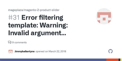 Error Filtering Template Warning Invalid Argument Supplied For
