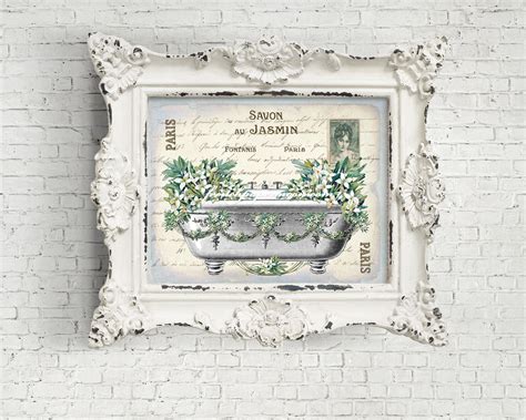 shabby french bathtub flowers victorian bath spring jasmin salle de bain french bathroom