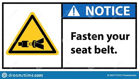 please fasten your seat belt sign notice stock vector illustration of driver risk 263717218