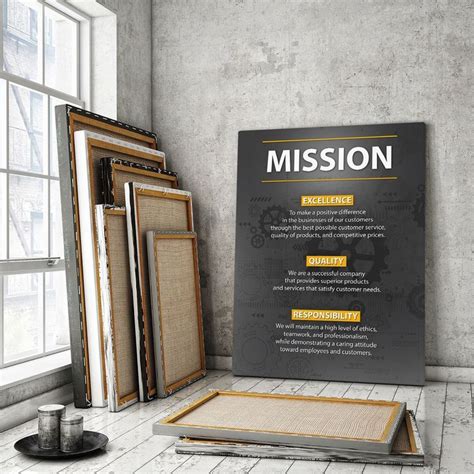 Mission Statement Wall Art Company Office Decor Canvas Print Etsy
