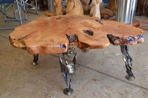 Maple Burl Coffee Table With Forged Steel Legs I Made The Legs And My