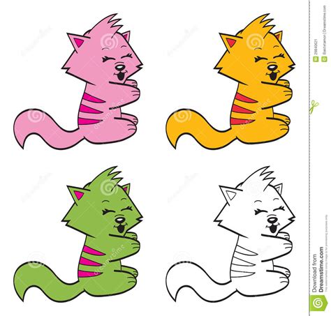 Cute Cartoon Cats Stock Image Image 29840621