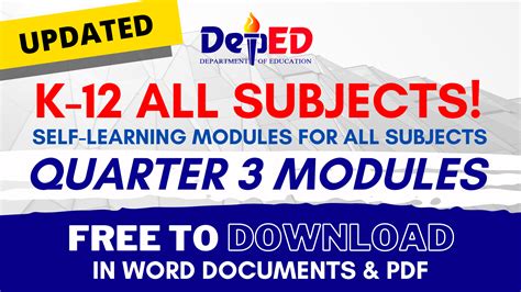 Free Download Rd Quarter ADM Modules All Grade Levels All Subjects Updated DepEd K