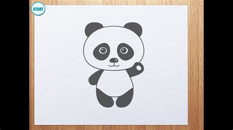 How To Draw Panda Bear Panda Is Waving Its Hand Youtube