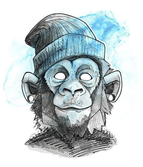 Watercolor Monkey Face On Behance