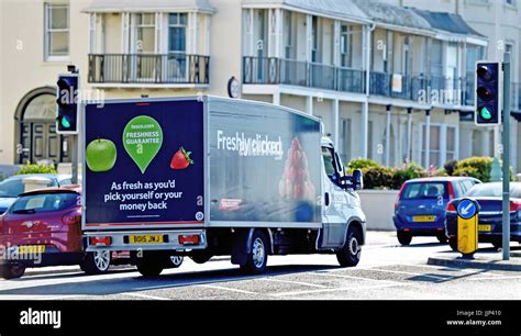 Tesco Home Delivery Van In Brighton Uk Stock Photo Alamy