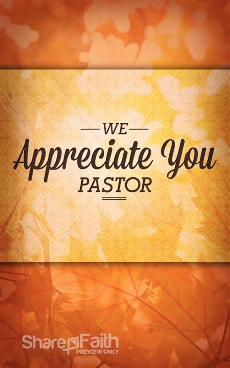Pastor Appreciation Christian Bulletin Harvest Fall Church Bulletin