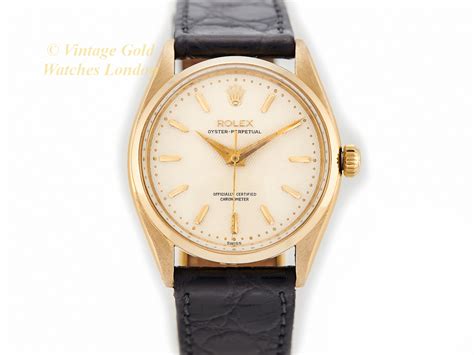 Rolex Oyster Perpetual Cal Ct Quilted Dial Vintage Gold Watches