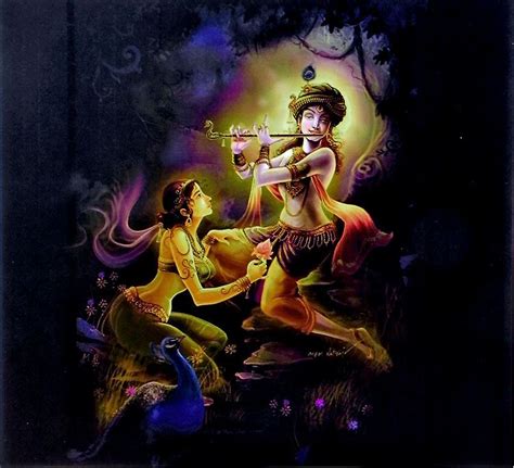 Radha Enjoying The Melody Of Krishnas Flute