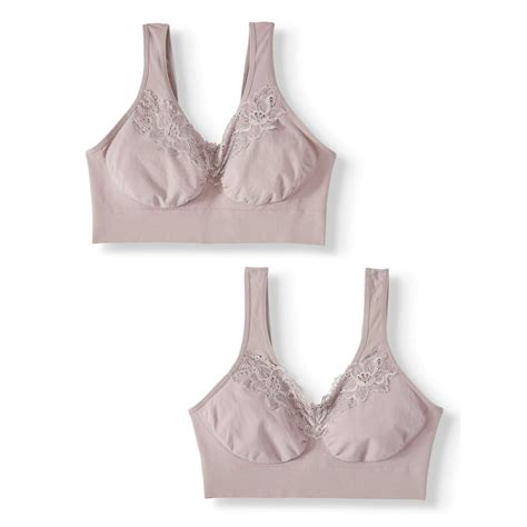 Just My Size Womens Pure Comfort Lace Seamless Bra 2 Pack Style Mjp127