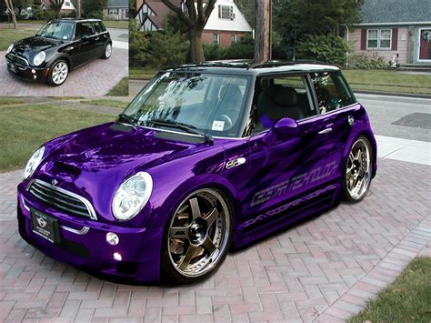 Purple Purple Car Mini Cooper Mini Cooper S