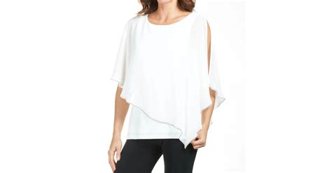 Frank Lyman Top With Draped Overlay 185420 In In White Lyst