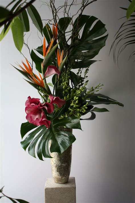 Favorite Tropical Flower Arrangement Fake 5ft Artificial Palm Tree