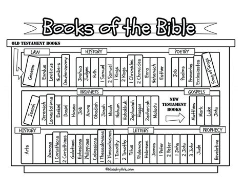 Books Of The Bible Bookcase Printable Bible Study For Kids Bible For