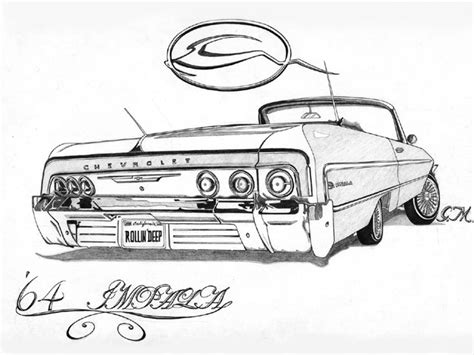 Select from premium lowrider car images of the highest quality. Black and White Drawings - Achromatic Art - Lowrider Arte ...