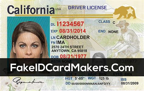 California Id Card Template Download Trainermzaer