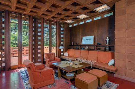 As With Most Usonian Homes The Living Room Features High Ceilings The