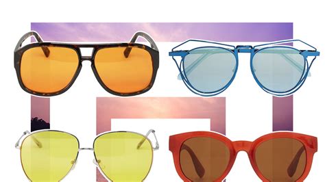 tinted sunglasses and coloured shades trend rose orange green tinted glamour uk