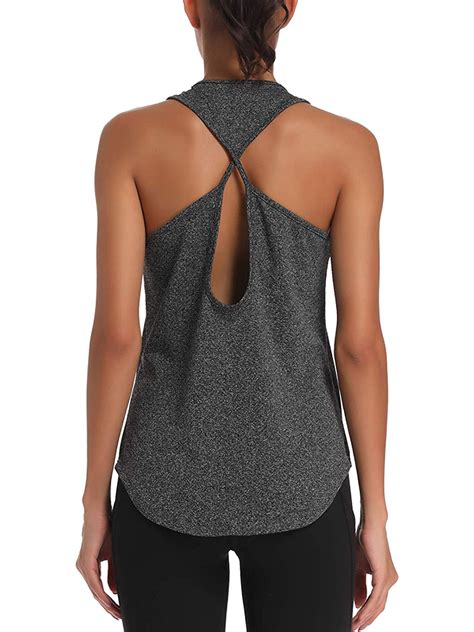 Women Sleeveless Activewear Sports Yoga Tank Top Vest Hollow Cross Back Workout Shirts Fitness