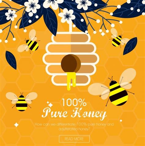 Download Honey Advertising Yellow Bees Icons Webpage Design-vector ...