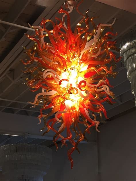 Hand Blown Glass Chandelier In The Style Of Chihuly Modernism