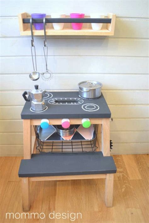 Kinder Keukentje Van Een Ikea Opstapje 😍 Diy Play Kitchen Mini Kitchen