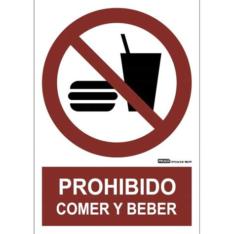Señal Prohibido Comer Y Beber A4 Y A3