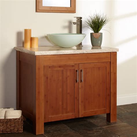 Save now with 15% off gibson matte black four light bath vanity. 36" Bashe Bamboo Vessel Sink Vanity - Bathroom Vanities - Bathroom | Vessel sink vanity ...