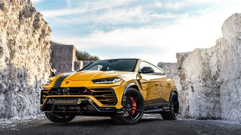 Yellow Lamborghini Urus Hd Background Wallpaper 50447 Baltana