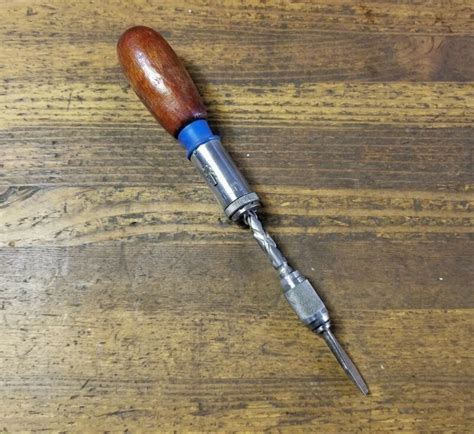 Vintage Tools Hand Drill Bit Brace • Rare Craftsman Woodworking Push Drill Usa Antique Price