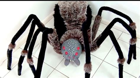 pin by stephanie c on halloween giant spider red led spider