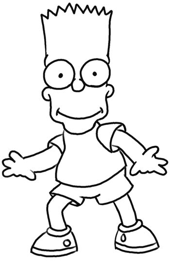 How To Draw Bart Simpson From The Simpsons Step By Step Drawing