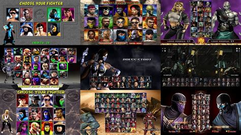 Mortal Kombat Select Screen Evolution MK To MKX Update YouTube