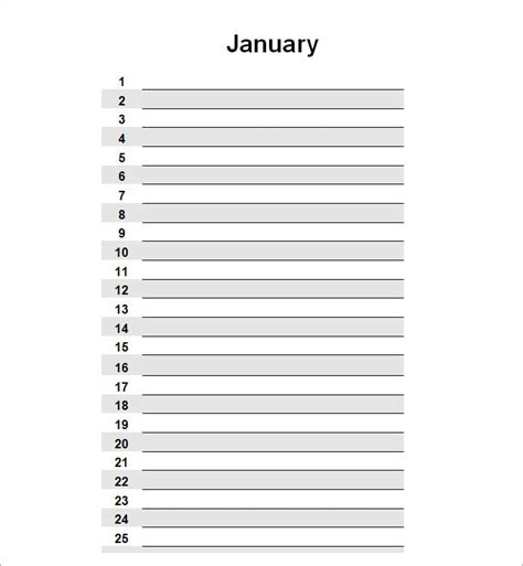 Perpetual Calendar Calendar Template