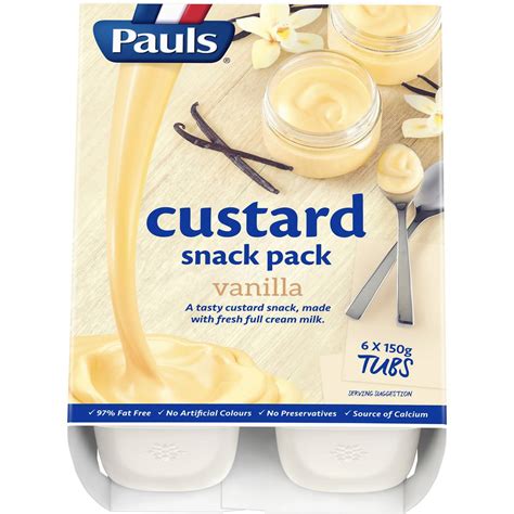 Pauls Custard Snack Pack Vanilla 150gx 6 Pack Woolworths