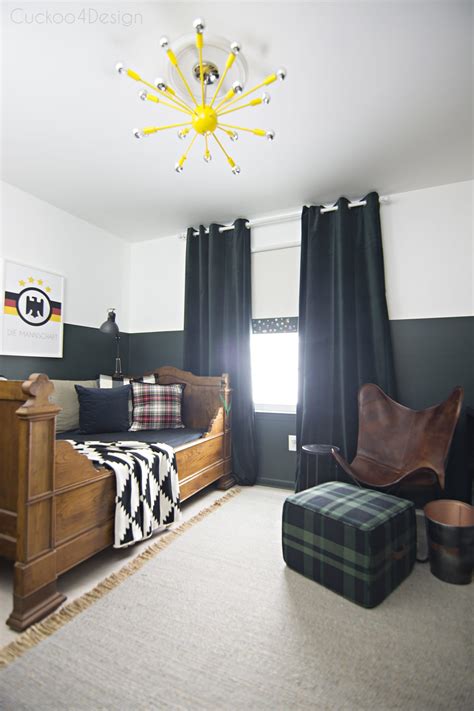 Sophisticated Boys Room With Dark Green Walls Marcia Munsch