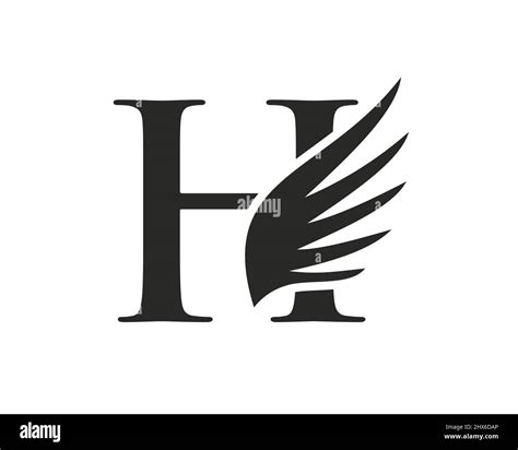 H Letter Wing Logo Design Initial Flying Wing H Letter Logo Letter H