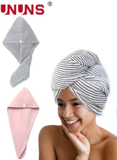 2pcs Large Microfiber Hair Towel Wrap For Women Anti Frizz Hair Drying