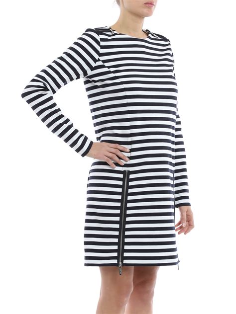 Knee Length Dresses Michael Kors Striped Dress With Zip Details Mh58vv506h170