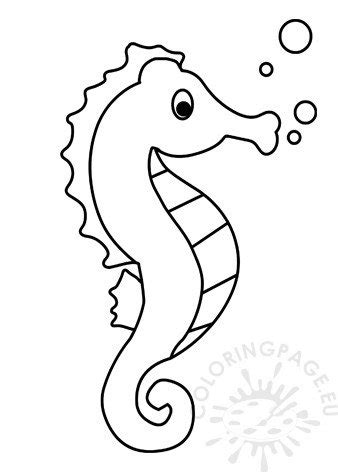 cartoon seahorse underwater coloring page