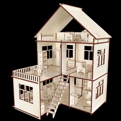 3d Wooden Doll House Constructor Model Cgtrader