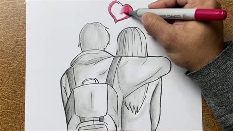 Como Dibujar A Una Pareja Novios Tumblr Dibujos De Amor Youtube