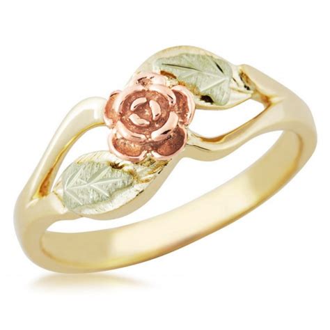 Black hills gold jewelry, known for its grape and leaf designs in multiple colors of gold, is unlike any other jewelry style from anywhere else in the world. Landstrom's® Black Hills Gold Rose Flower ring - BlackHillsGold.Direct - Klugex