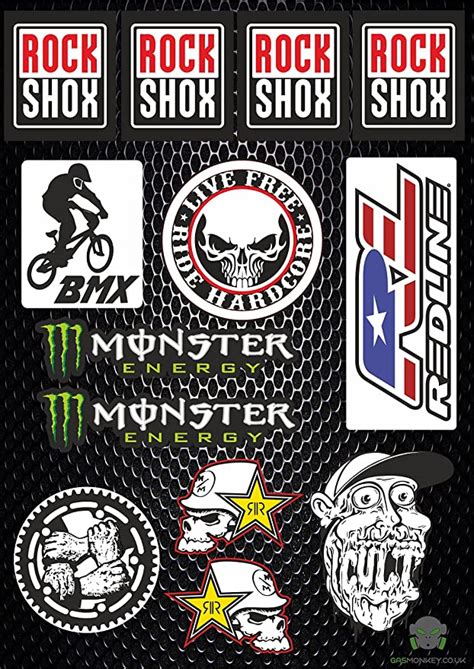 Bmx Stickers Pack Of 13 Uk Sports And Outdoors