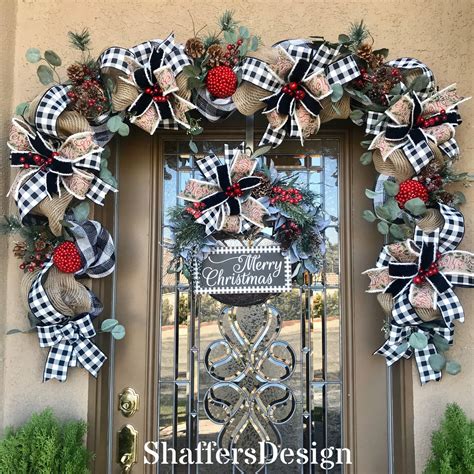 Check spelling or type a new query. Farmhouse Christmas Door Decor, Black and White Check ...
