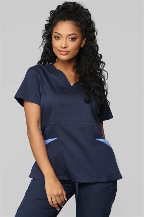 Vital Signs Fitted Scrub Set Navyblue Womens Scrubs Fit Scrubs