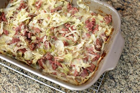 A tasty corned beef casserole made with slow cooked corned beef, veggies, and a creamy cheesy sauce made from scratch! Quick and Easy Corned Beef and Cabbage Casserole