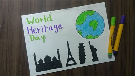 World Heritage Day Poster Drawing And Painting On Heritage Day Youtube