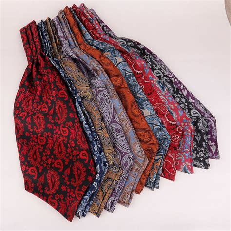 Sitonjwly Luxury Mens Ascot Tie Paisley Floral Jacquard Woven Silk Tie