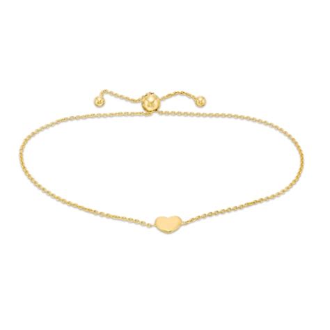 Heart Disc Bolo Bracelet In 14k Gold 95 Zales